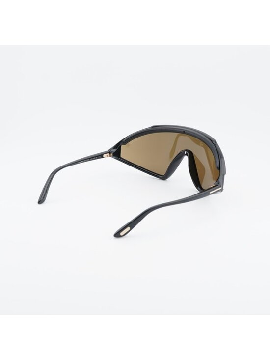 Tom Ford Lorna FT1121 01G Sunglasses Shiny Black Shield Frame, Brown Lenses main image 8